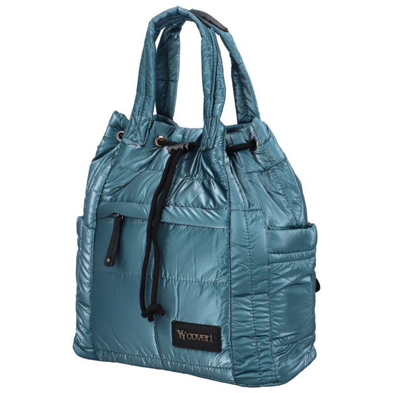 Módní dámská prošívaná taška i batoh v jednom Astird, světle modrá
