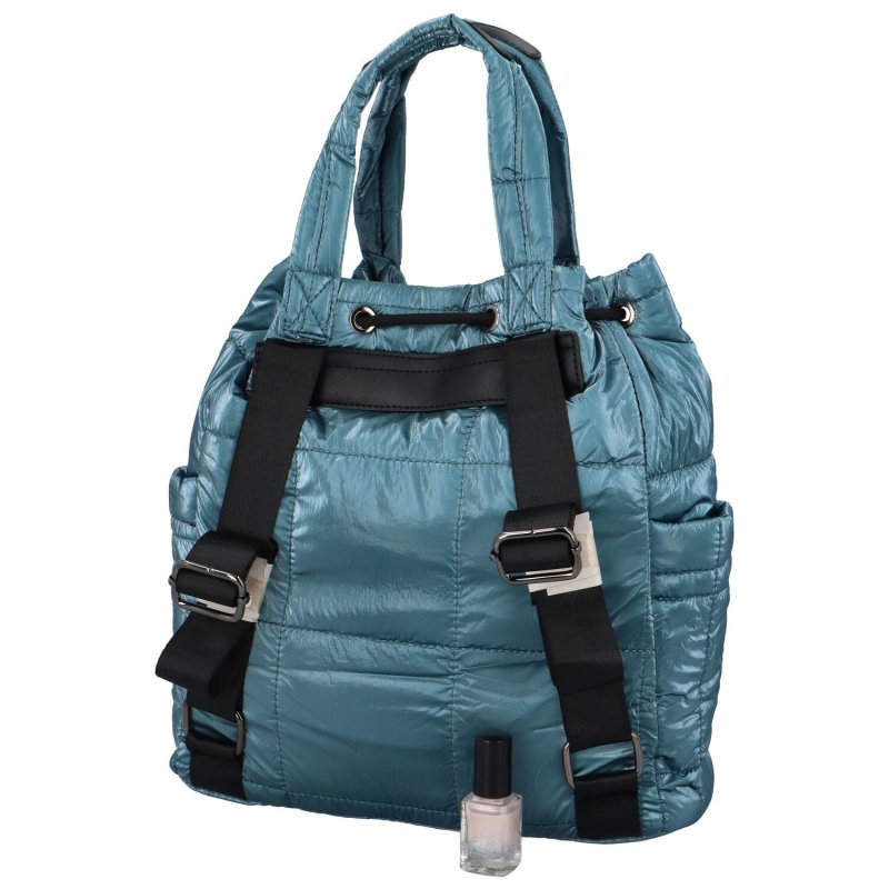 Módní dámská prošívaná taška i batoh v jednom Astird, světle modrá