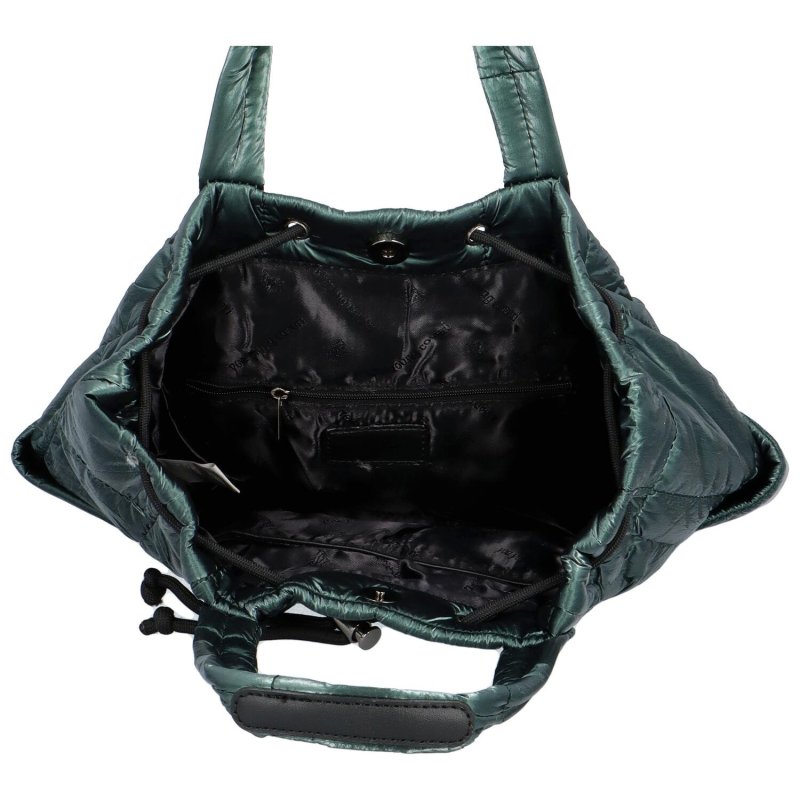 Módní dámská prošívaná taška i batoh v jednom Astird, zelená