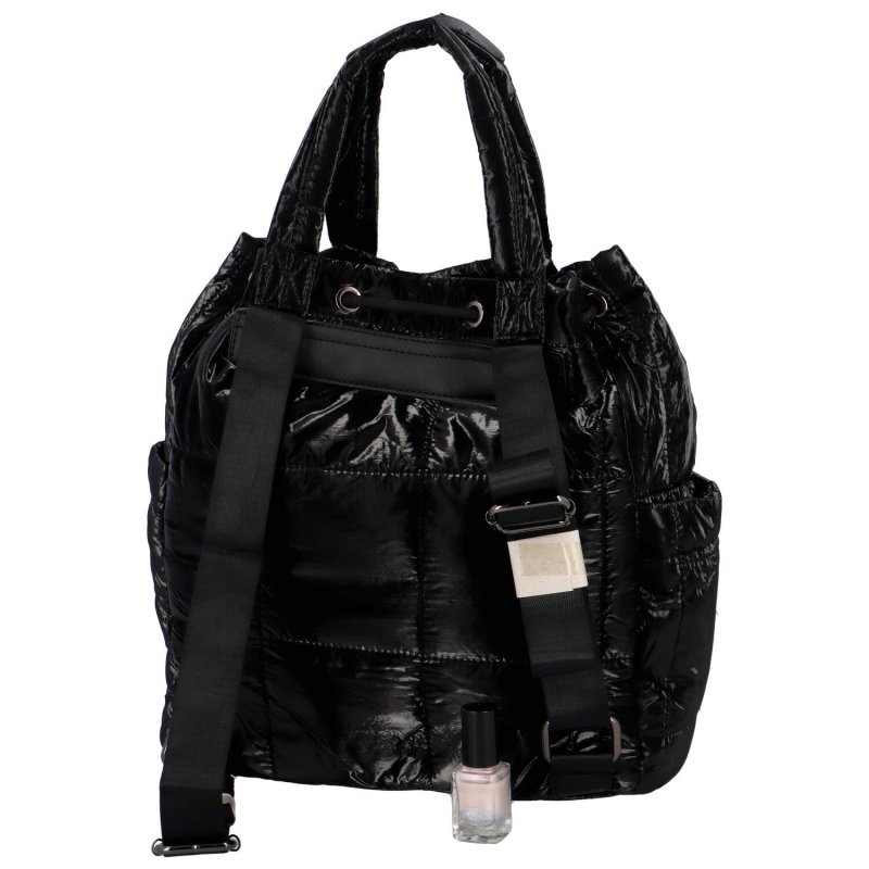 Módní dámská prošívaná taška i batoh v jednom Astird, černá