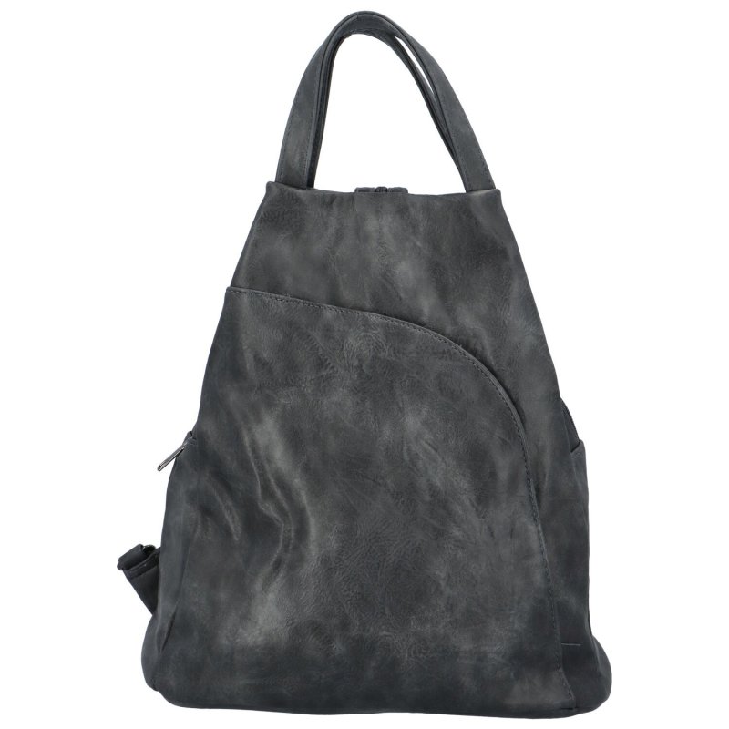 Volnočasový stylový dámský koženkový batoh Angela, šedá