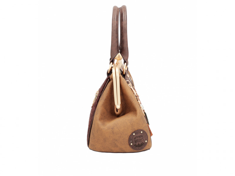 Dámská koženková kabelka s kovovým rámem Anekke Urban Forest, hnědá