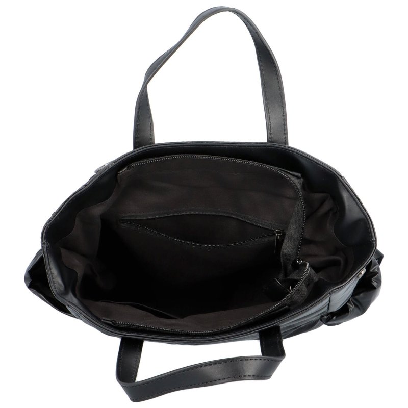 Trendová dámská textilní kabelka/batoh Tolko, černá