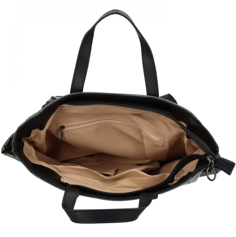 Trendová dámská textilní kabelka/batoh Tolko, zelená