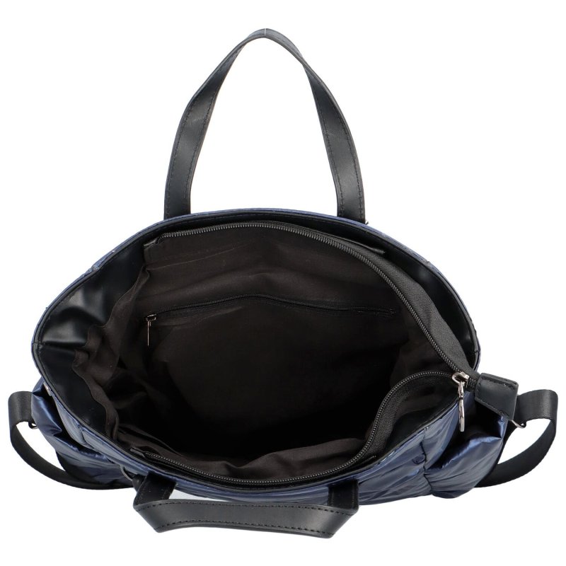 Trendová dámská textilní kabelka/batoh Tolko, tmavě modrá