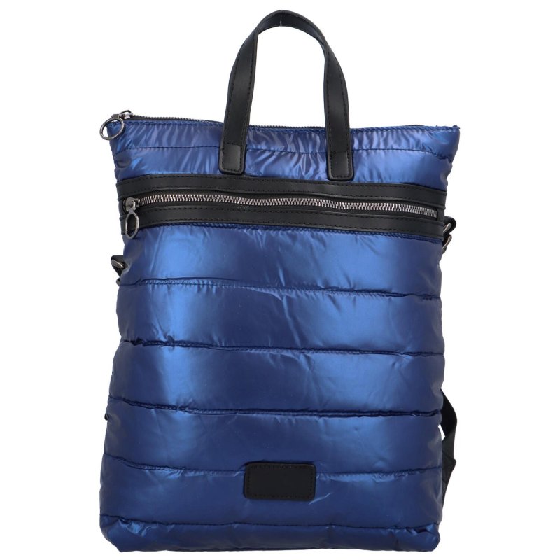 Trendový dámský látkový batoh s prošíváním Doruk, tmavě modrá