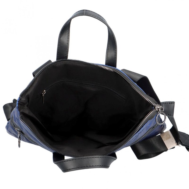 Trendový dámský látkový batoh s prošíváním Doruk, tmavě modrá