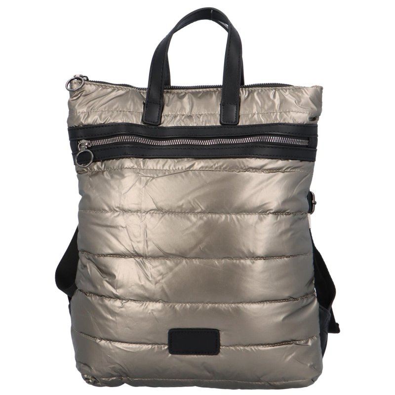 Trendový dámský látkový batoh s prošíváním Doruk, béžová
