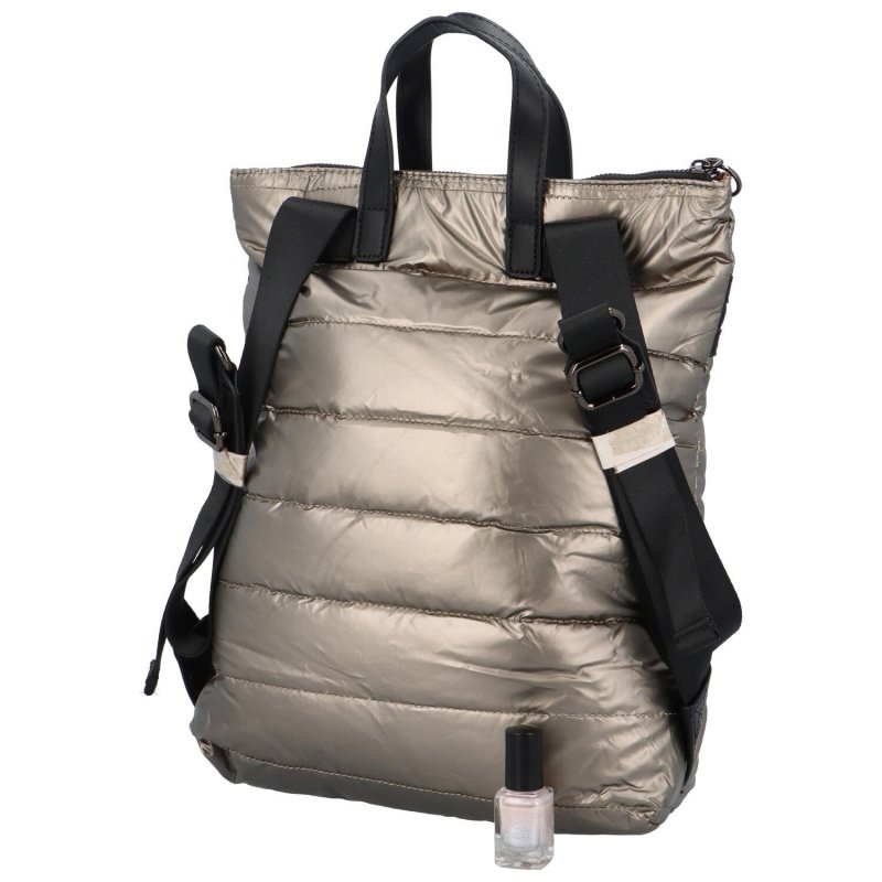 Trendový dámský látkový batoh s prošíváním Doruk, béžová