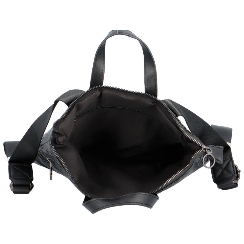Trendový dámský látkový batoh s prošíváním Doruk, černá