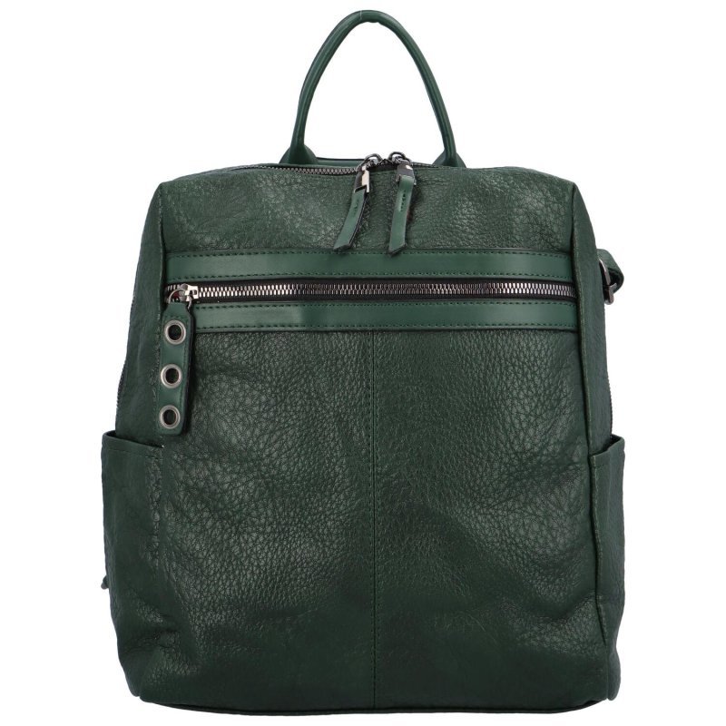 Trendový dámský koženkový batůžek Barry, zelená