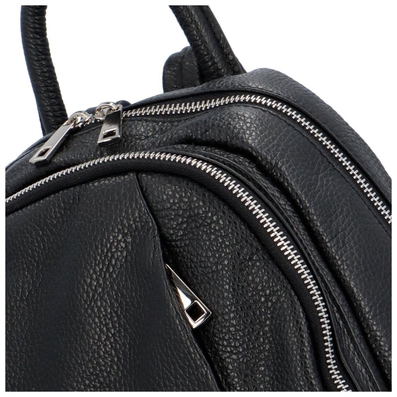 Luxusní dámský kožený batůžek Orfeo, černá