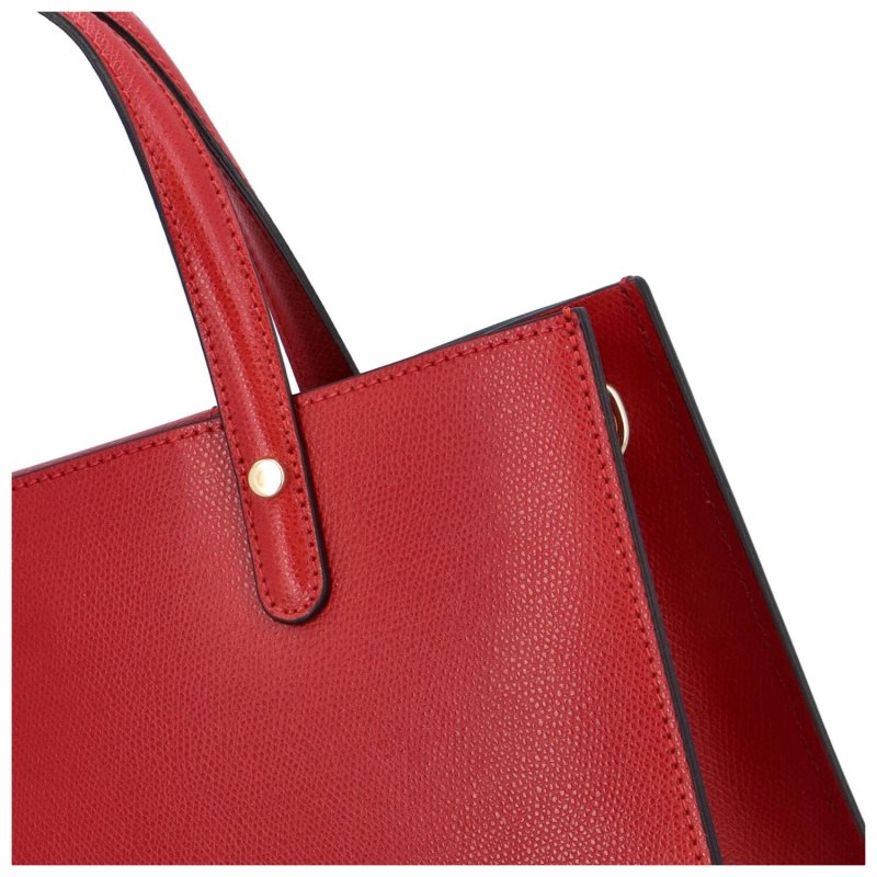Luxusní dámská kožená kabelka do ruky Amada, červená