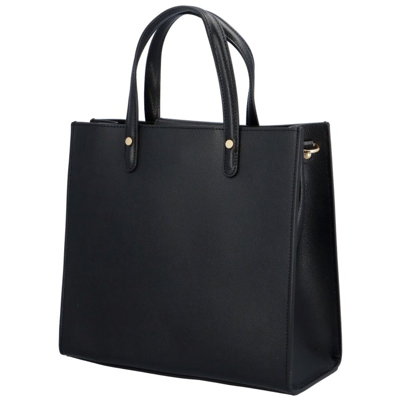 Luxusní dámská kožená kabelka do ruky Amada, černá