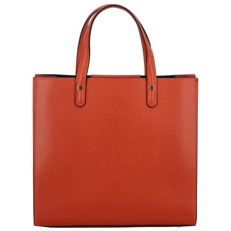Luxusní dámská kožená kabelka do ruky Amada, tmavě oranžová