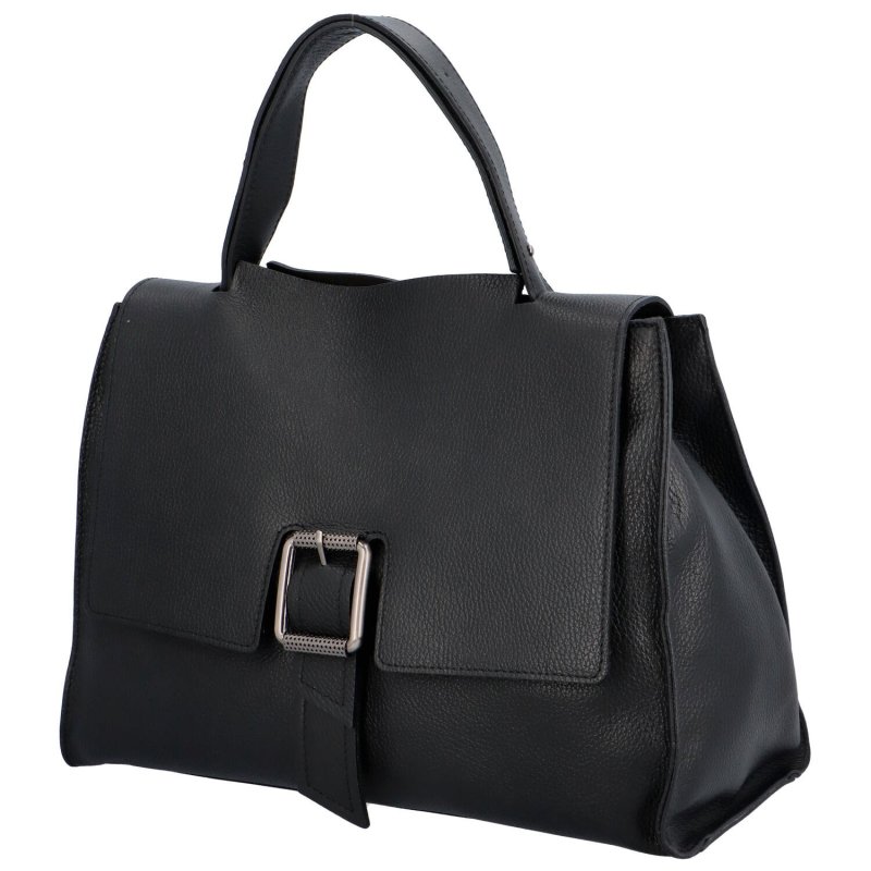 Luxusní dámská kožená kabelka do ruky Alejo, černá