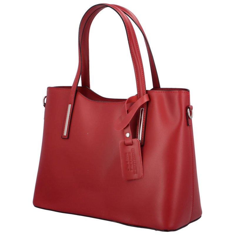 Luxusní dámská kožená taška Joseph, červená