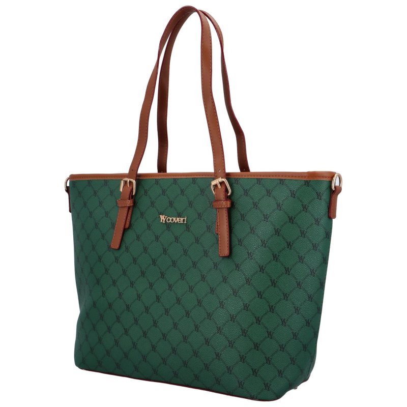 Trendová dámská koženková kabelka přes rameno Laila, zelená