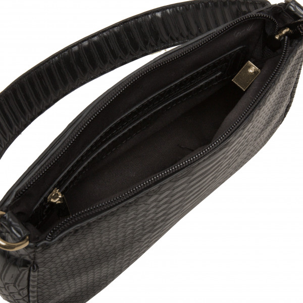 Luxusní dámská menší koženková kabelka přes rameno Clair, černá