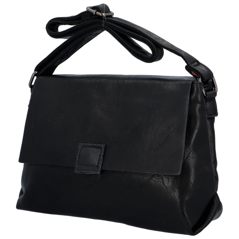 Trendová dámská koženková taška přes rameno Finola, černá