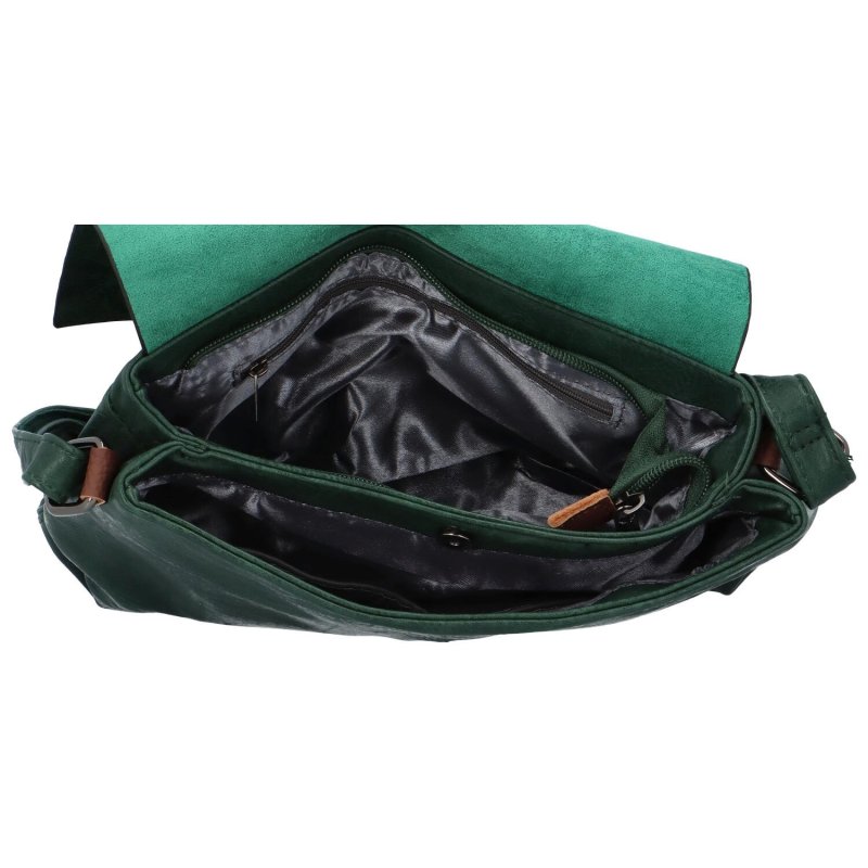 Trendová dámská koženková taška přes rameno Finola, zelená