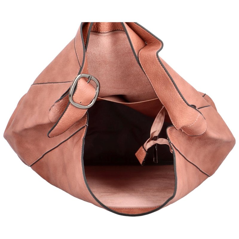 Stylová dámská koženková kabelka přes rameno Anker, růžová