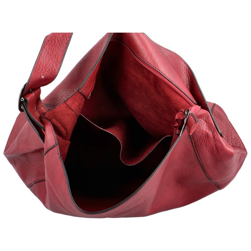 Stylová dámská koženková kabelka přes rameno Anker, červená