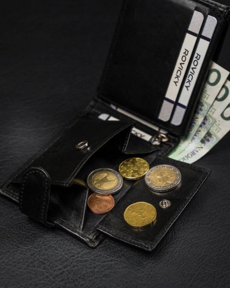 Trendová pánská kožená peněženka Egur, černá