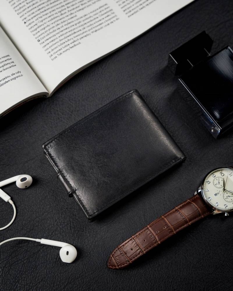 Trendová pánská kožená peněženka Egur, černá
