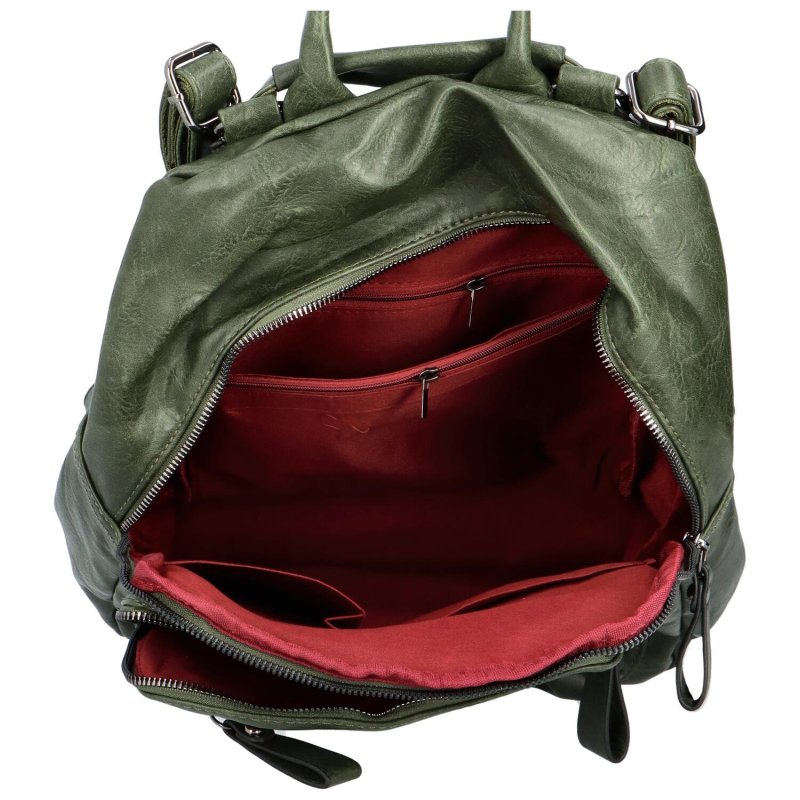 Stylový dámský koženkový batoh Octavio, zelená