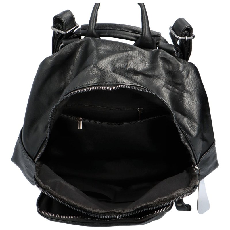 Stylový dámský koženkový batoh Octavio, černá