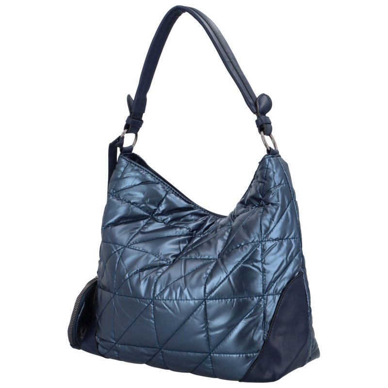 Lehká a prošívaná módní dámská taška na rameno Fermina, modrá