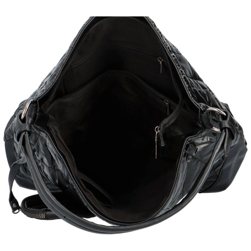 Lehká a prošívaná módní dámská taška na rameno Fermina, černá