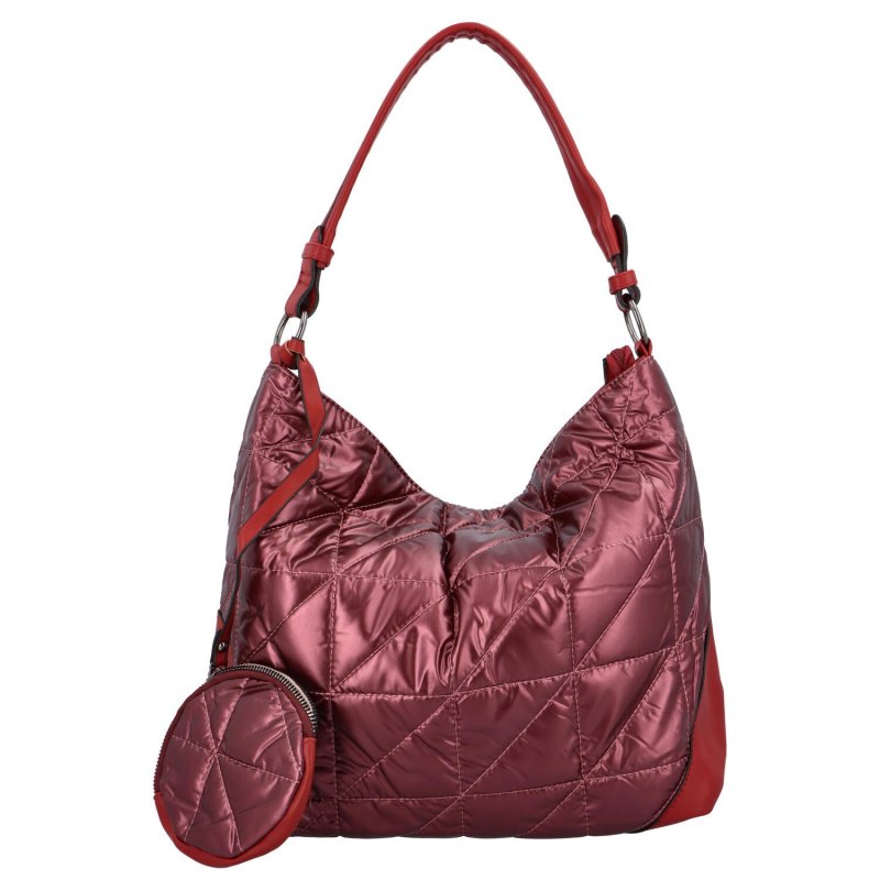 Lehká a prošívaná módní dámská taška na rameno Fermina, červená
