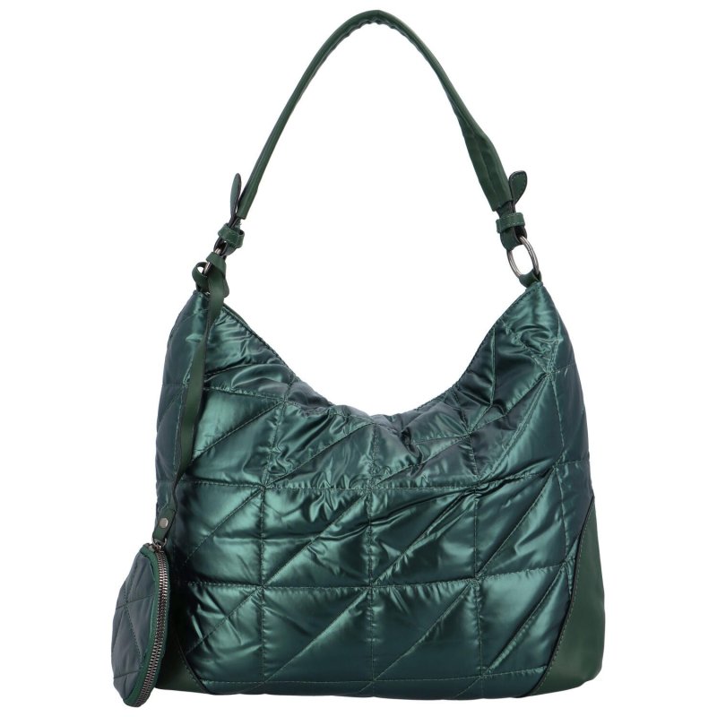 Lehká a prošívaná módní dámská taška na rameno Fermina, zelená