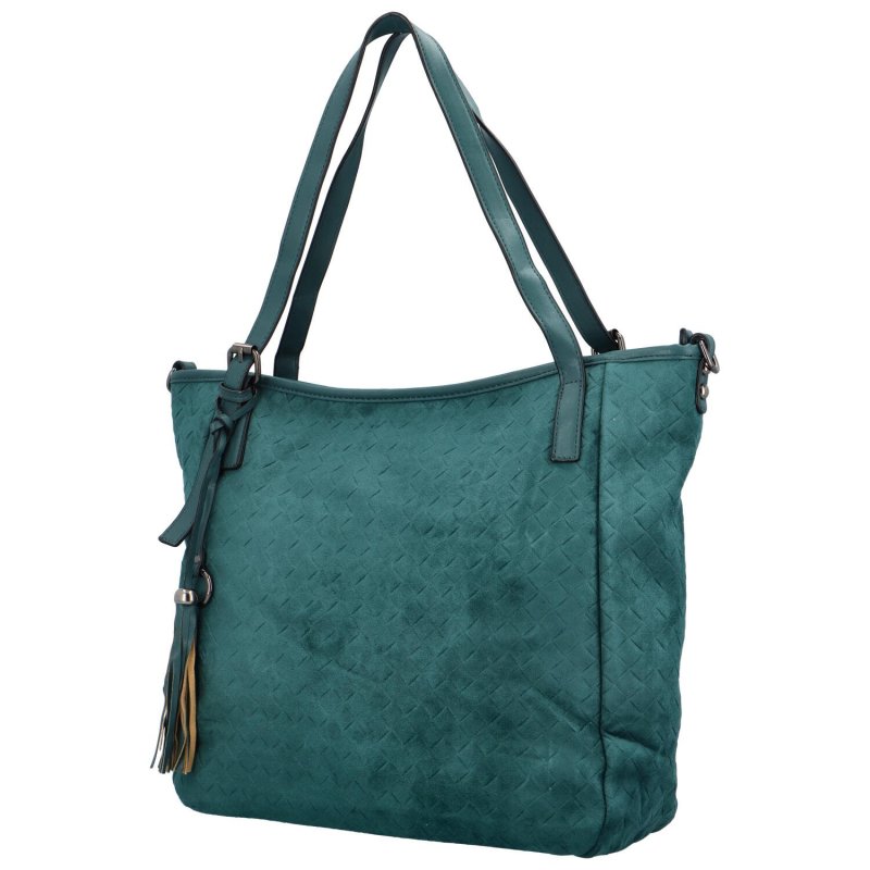 Trendová dámská koženková taška Javier, zelenomodrá