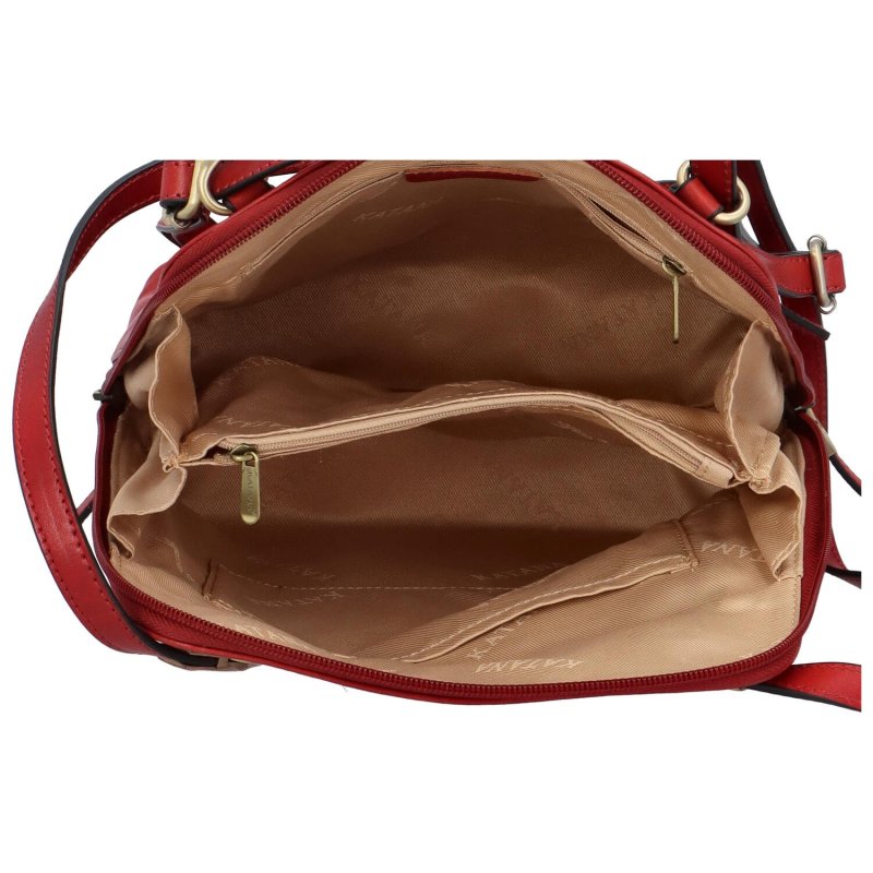 Kvalitní dámský kožený kabelko/batůžek Briac, koňaková