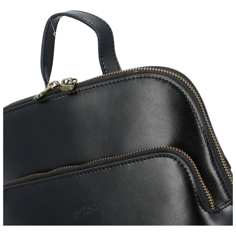 Kožený dámský stylový batoh Fabiola, černá