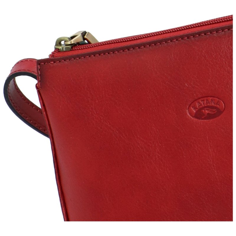 Luxusní menší dámská kožená kabelka na rameno Roger, červená