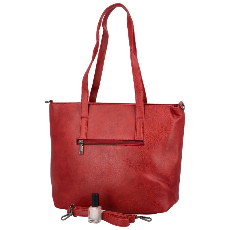 Dámská praktická koženková kabelka Macario, červená