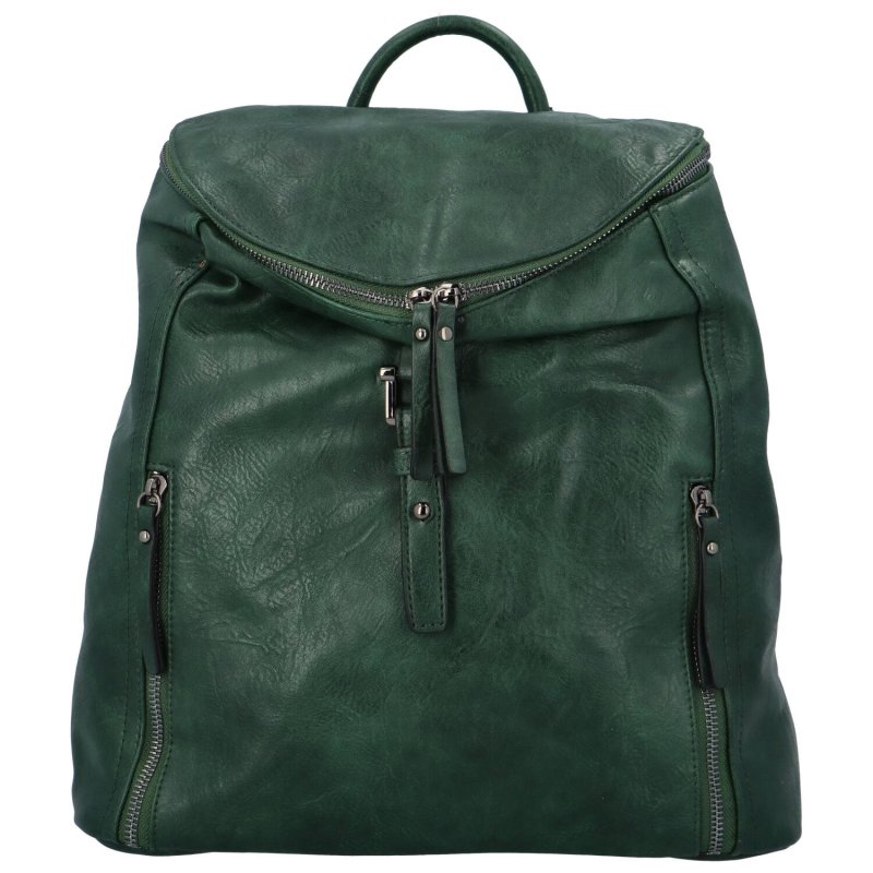 Módní dámský koženkový batoh Siro, zelená