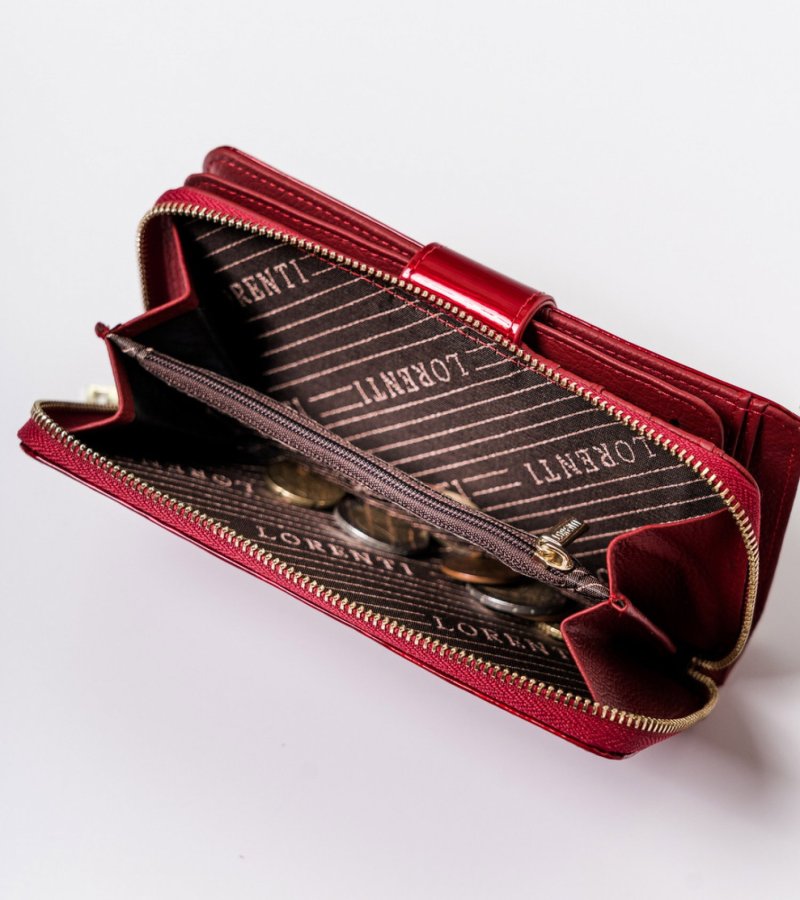 Extravagantní dámská kožená peněženka Bluish, červená