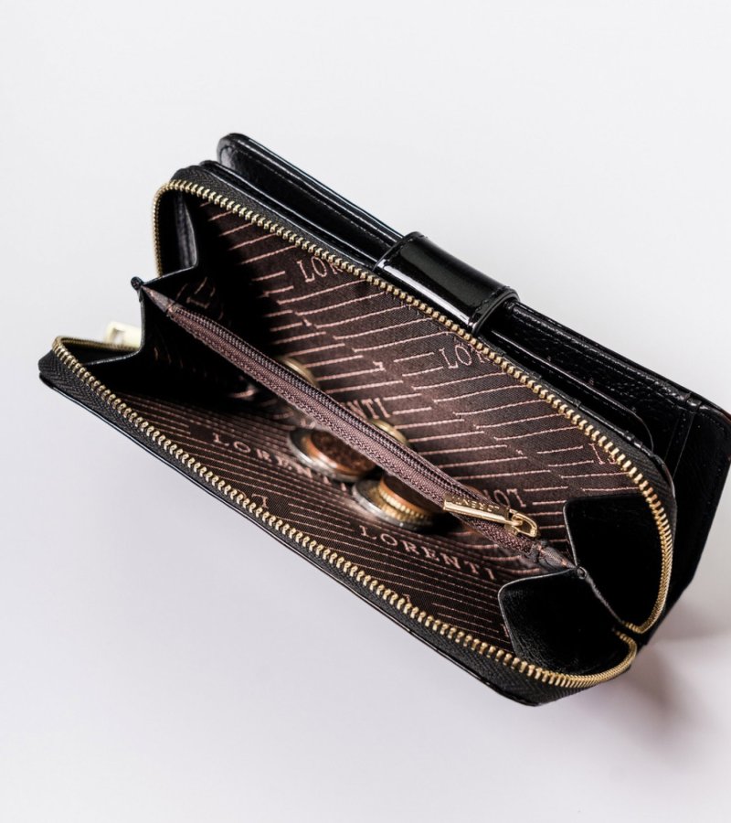 Extravagantní dámská kožená peněženka Bluish, černá