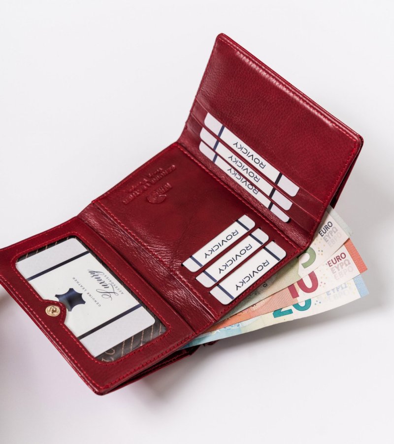 Luxusní dámská kožená peněženka Erope, červená