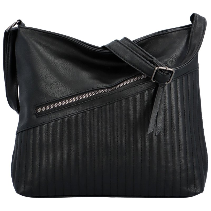 Praktická dámská koženková taška na rameno Colombe, černá