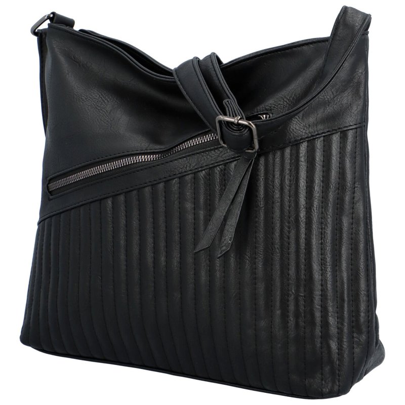 Praktická dámská koženková taška na rameno Colombe, černá