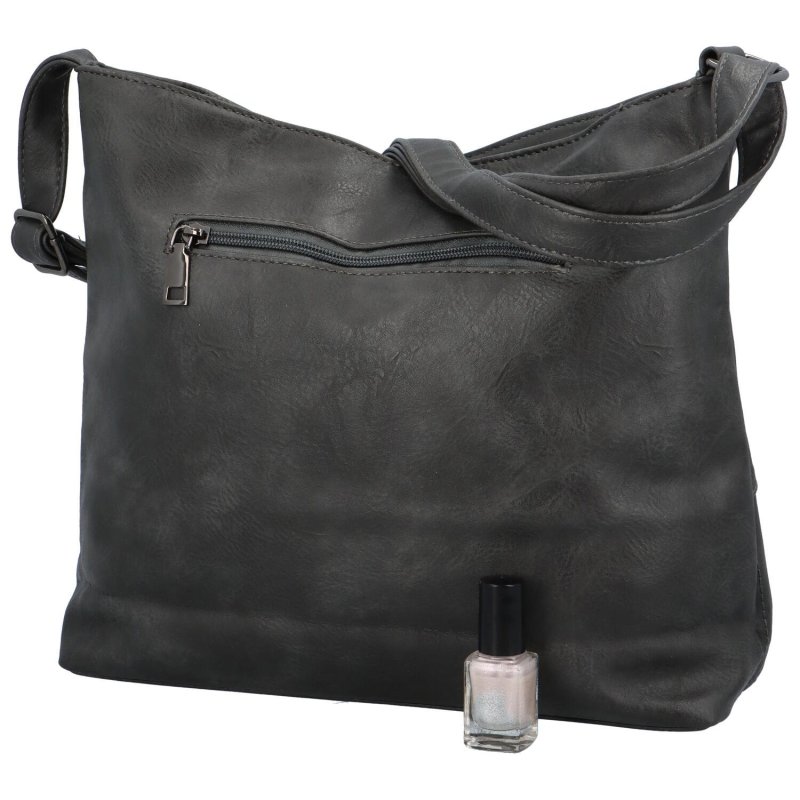 Praktická dámská koženková taška na rameno Colombe, šedá