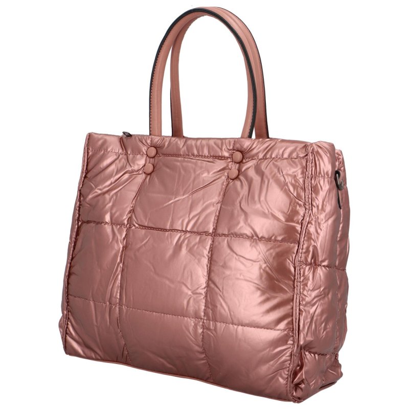 Nápadná dámská lehká taška s prošíváním Ella, růžová