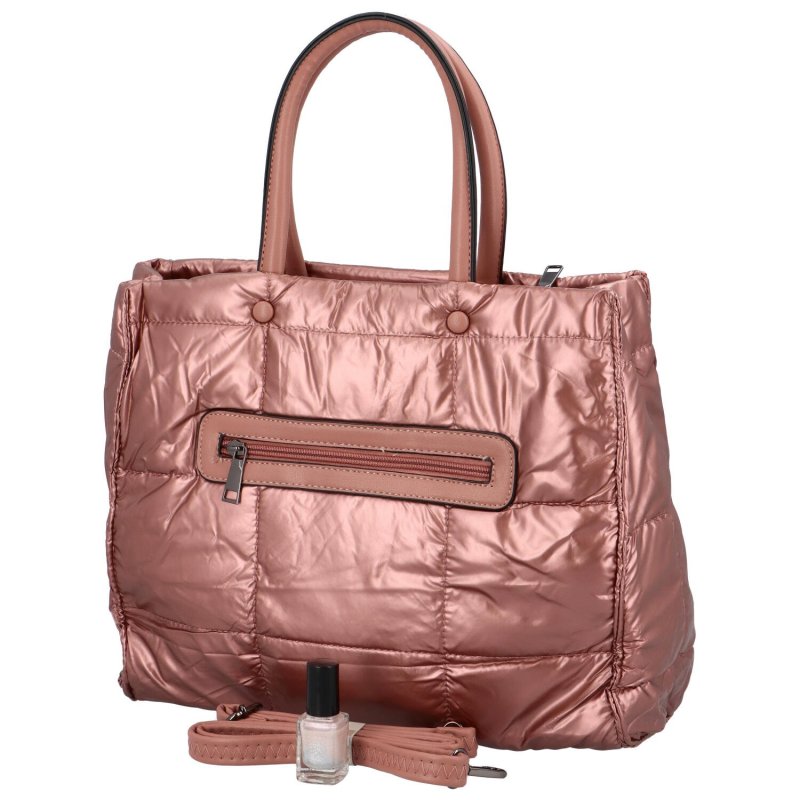 Nápadná dámská lehká taška s prošíváním Ella, růžová