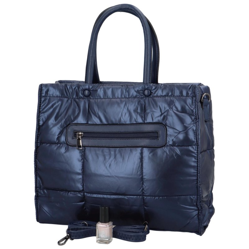 Nápadná dámská lehká taška s prošíváním Ella, tmavě modrá